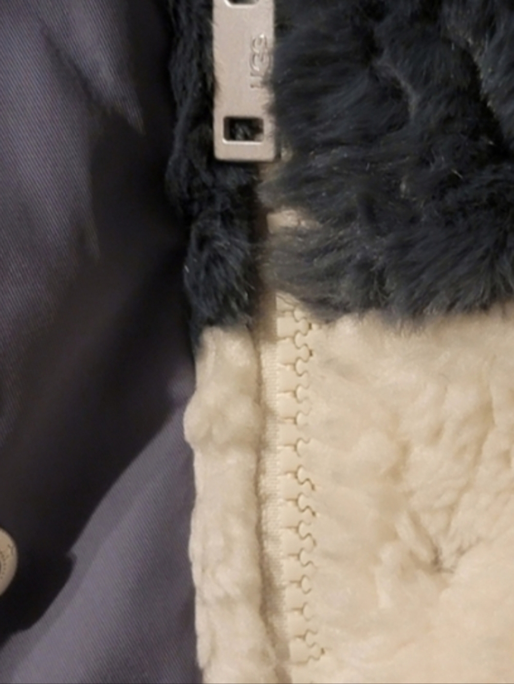 NWOT UGG Two-Tone Hooded Letty Sherpa Multi Block XL Coat - Picture 8 of 12
